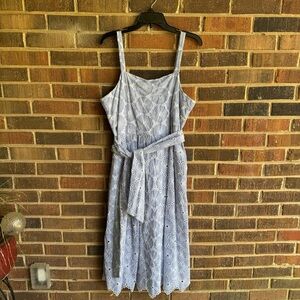 NWT Elegant Blue Eyelet Dress- size 12